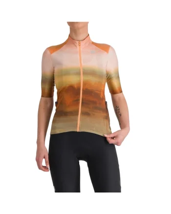 Tricou ciclism dama  Flow Supergiara SS 2024 Crem/Maro, Crem