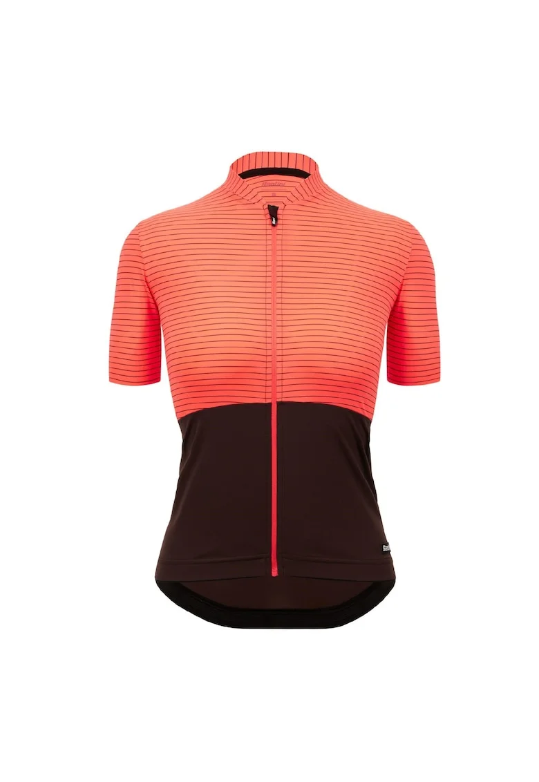 Tricou ciclism dama  Colore Riga Corai/Negru, Coral