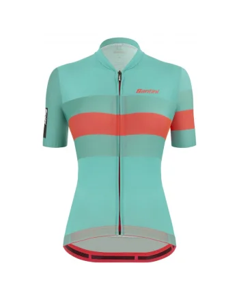 Tricou ciclism dama  Sleek Bengal Turcoaz/Portocaliu, Turcoaz