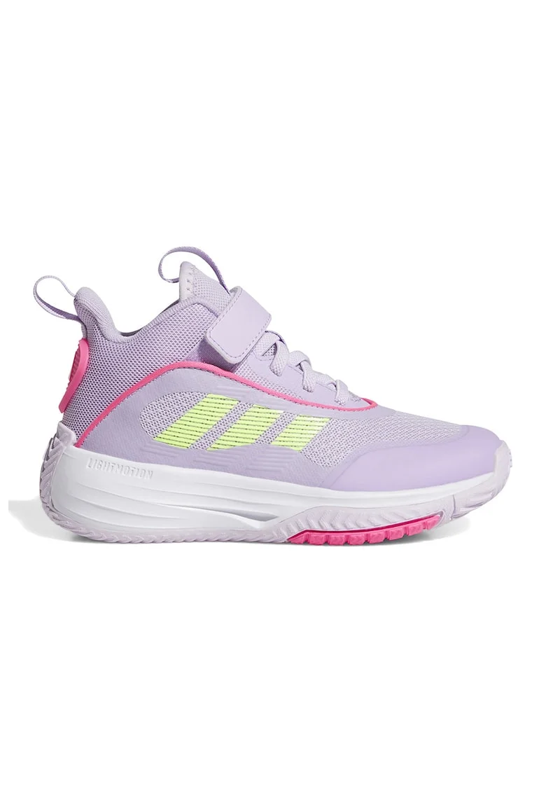 Pantofi Own The Game 3.0 cu bareta velcro pentru baschet, Lila/Verde lime