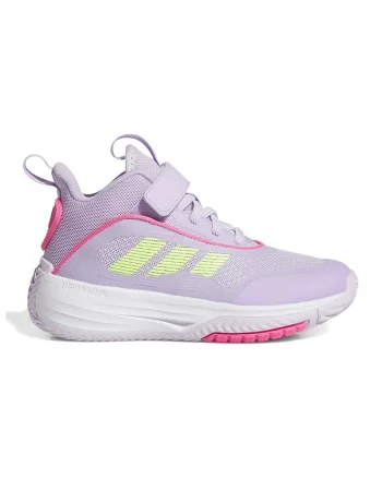 Pantofi Own The Game 3.0 cu bareta velcro pentru baschet, Lila/Verde lime