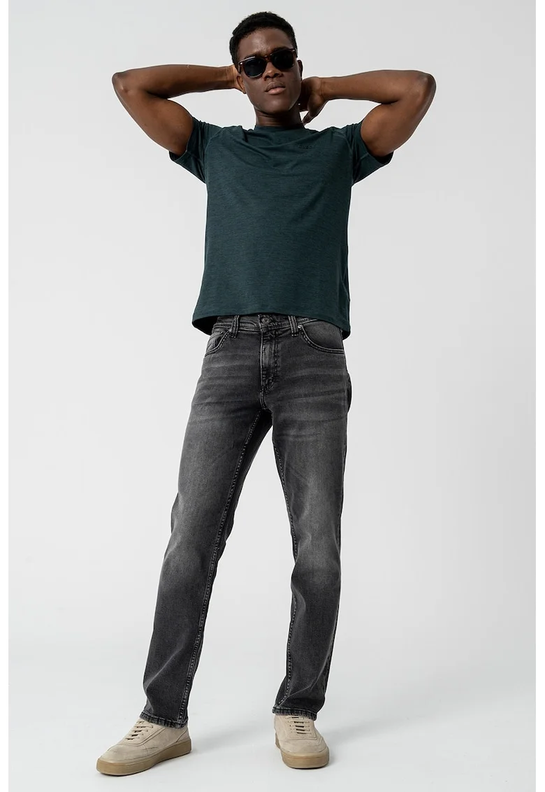 Tricou uni cu croiala slim-fit, Verde englez