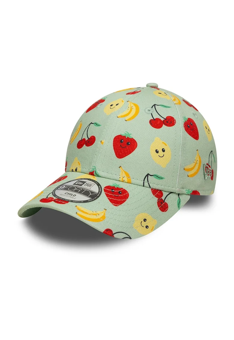 Sapca baseball cu model fructe, Rosu/Galben pai/Verde pal