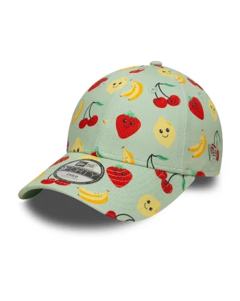 Sapca baseball cu model fructe, Rosu/Galben pai/Verde pal