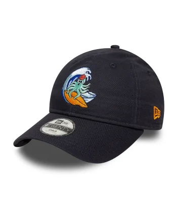 Sapca cu detalii brodate, pentru baseball, Negru/Portocaliu/Albastru