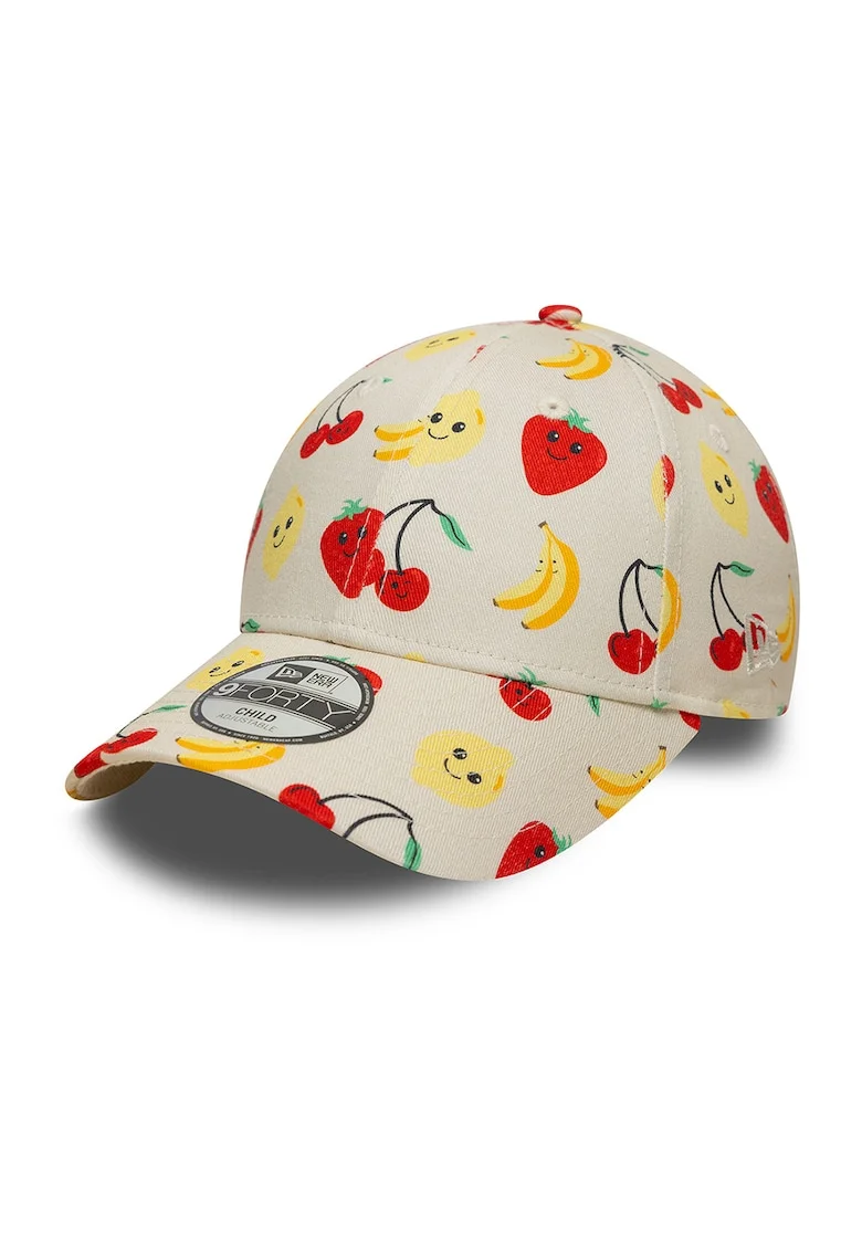 Sapca cu model fructe, pentru baseball, Galben/Rosu inchis/Bej deschis