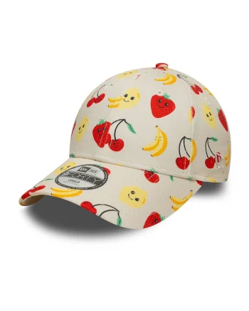 Sapca cu model fructe, pentru baseball, Galben/Rosu inchis/Bej deschis