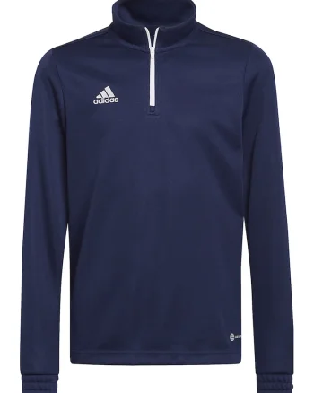 Bluza cu fermoar scurt, pentru fotbal Entrada 22, Bleumarin