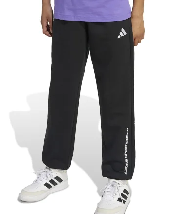 Pantaloni de trening cu logo si snur, Negru