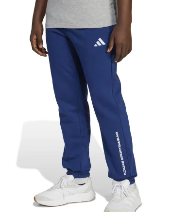 Pantaloni de trening cu logo si snur, Albastru inchis