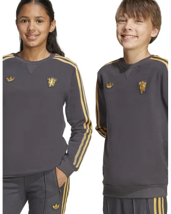 Bluza cu logo contrastant pentru fotbal Manchester United, Galben pai/Gri antracit