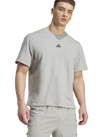 Tricou din amestec de bumbac cu logo, Gri melange