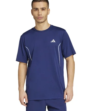 Tricou cu decolteu la baza gatului pentru fitness, Albastru inchis