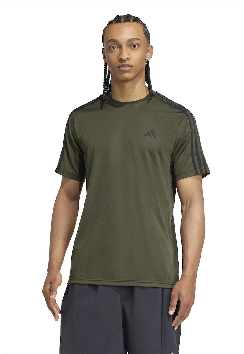 Tricou regular fit cu logo pentru fitness, Verde