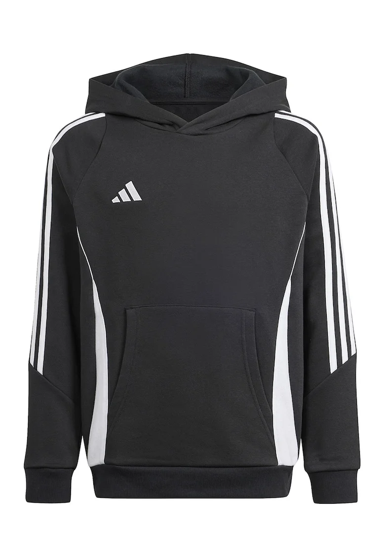 Hanorac cu buzunare kangaroo, pentru fotbal, Negru stins/Alb murdar