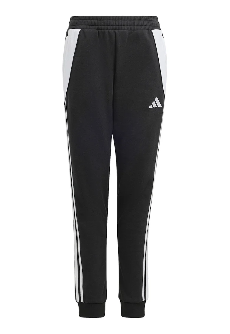 Pantaloni de trening din amestec de bumbac, pentru fotbal, Alb/Negru