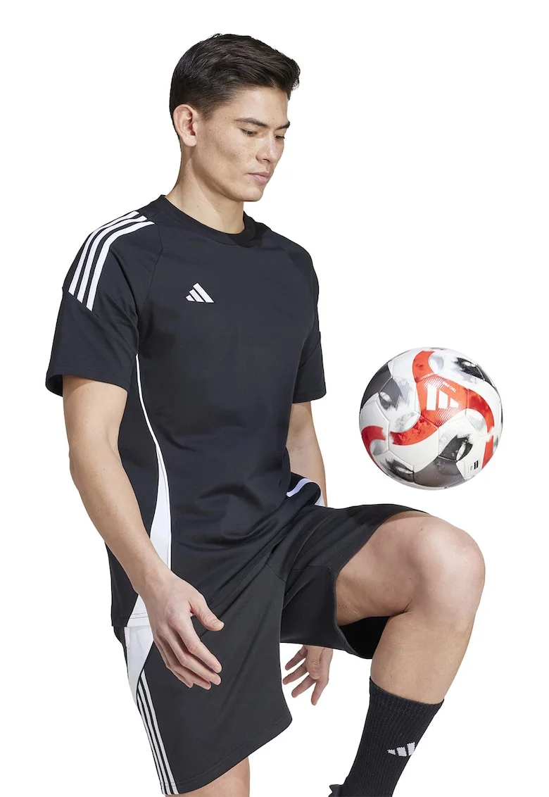 Tricou din bumbac pentru fotbal Tiro24, Alb/Negru