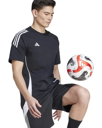 Tricou din bumbac pentru fotbal Tiro24, Alb/Negru
