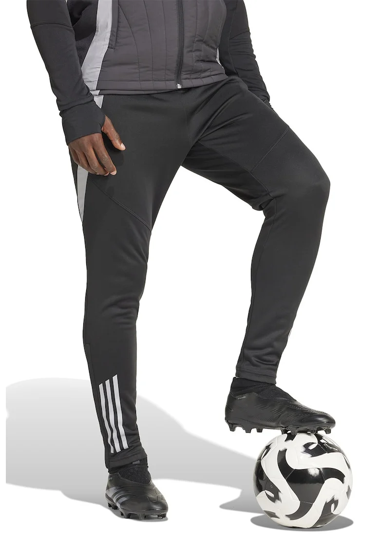 Pantaloni cu logo, pentru fotbal Tiro 24, Negru/Alb murdar