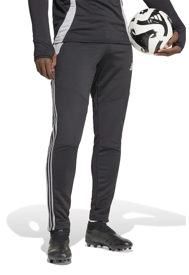 Pantaloni slim-fit pentru fotbal Tiro 24, Negru/Alb murdar