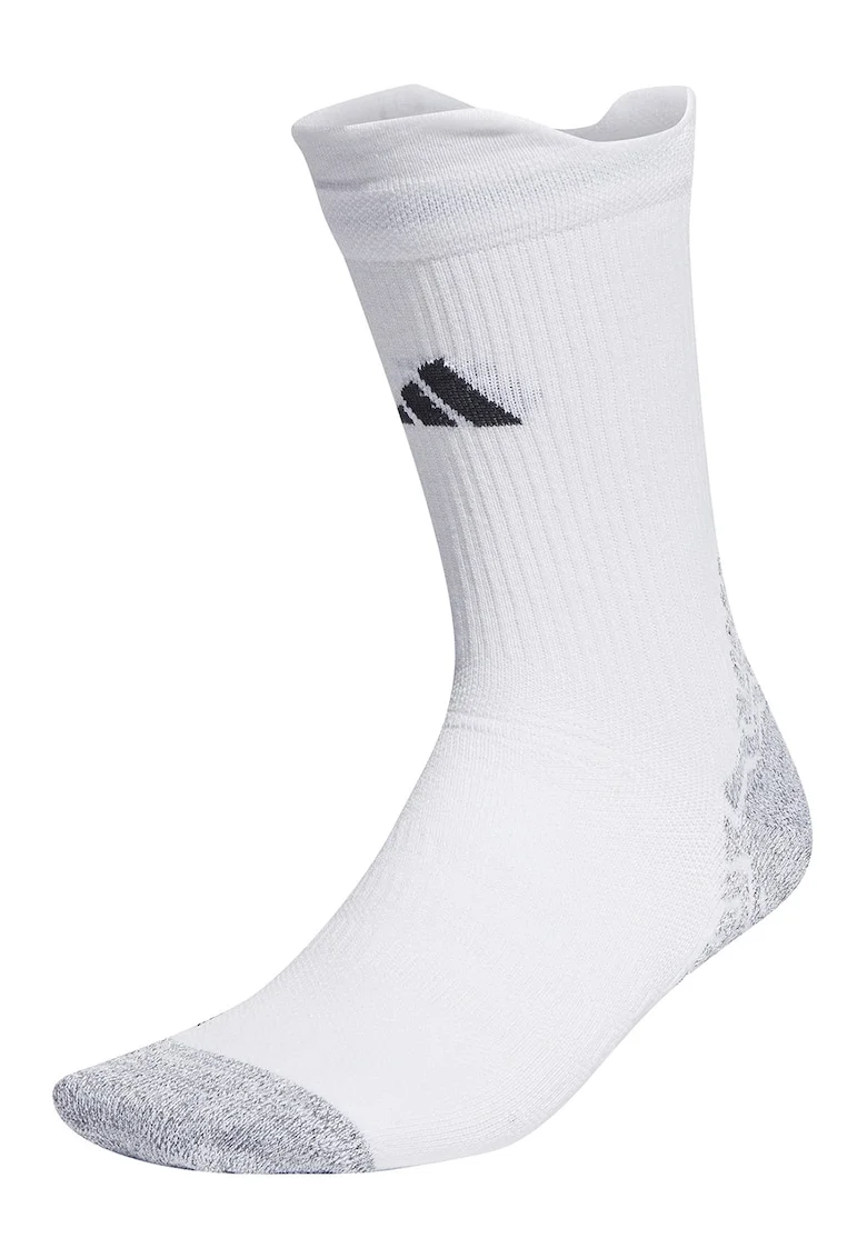 Sosete unisex cu logo, pentru fotbal, Alb/Gri melange