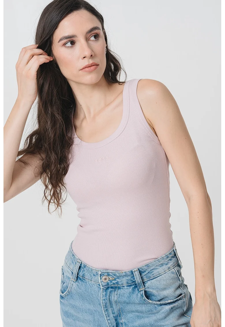 Top slim-fit striat Ematite