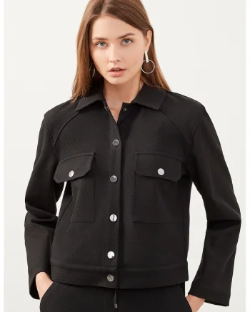 Jacheta usoara cu maneci raglan, Negru