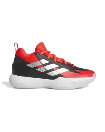 Pantofi mid-cut Cross Em Up pentru baschet, Negru/Rosu vermillion