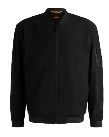 Jacheta bomber cu buzunare laterale - 49679, Negru