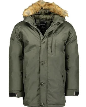Parka  Chapala, barbati, kaki, 100% poliester, cu gluga si izolatie