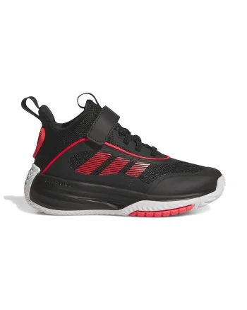 Pantofi Own The Game 3.0 cu bareta velcro pentru baschet, Negru/Rosu vermillion