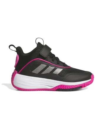 Pantofi Own The Game 3.0 cu bareta velcro pentru baschet, Negru/Fucsia