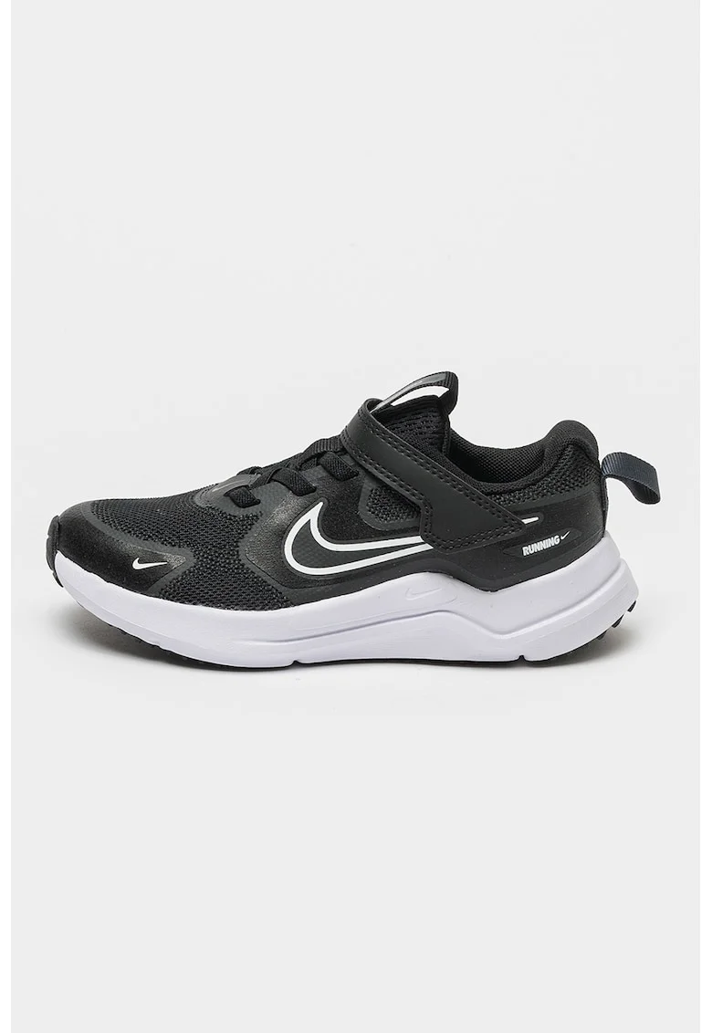 - Pantofi Cosmic cu inchidere velcro pentru alergare, Negru/Alb optic