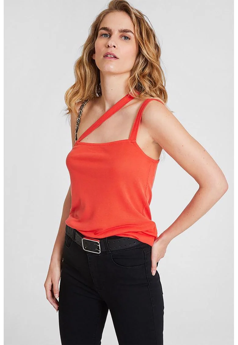 Top uni de lyocell, Coral