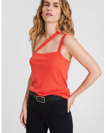 Top uni de lyocell, Coral