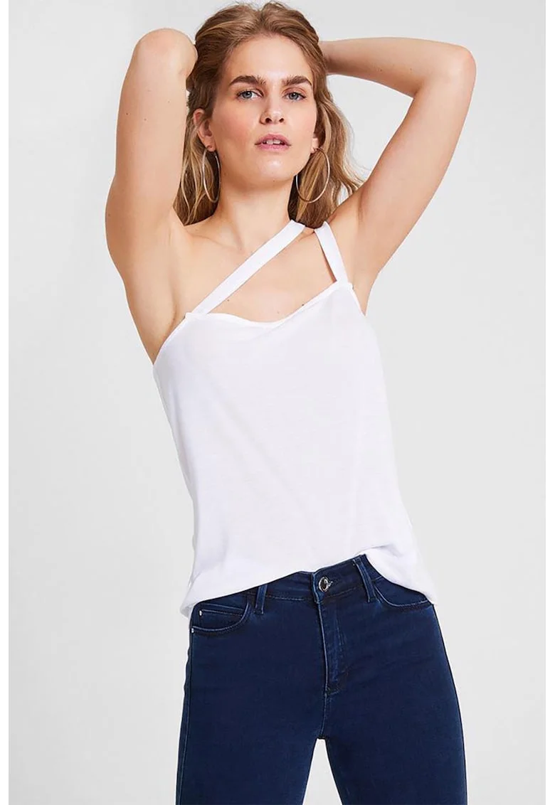 Top uni de lyocell, Alb optic