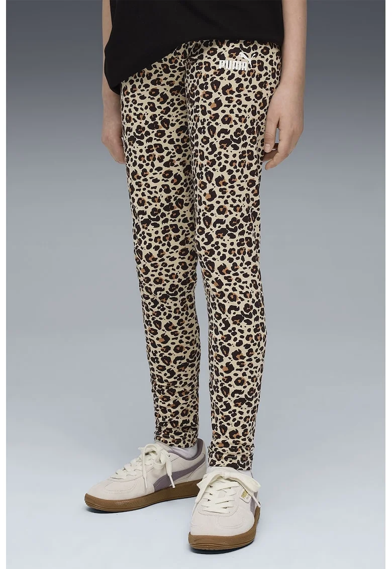 Colanti cu animal print ESS, Negru/Maro deschis