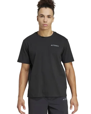 Tricou cu imprimeu pe spate, pentru drumetii, Negru/Alb murdar