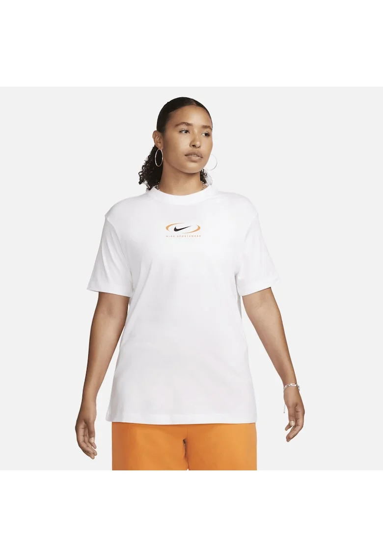 Tricou  W NSW TEE BF PRNT SWSH, FN7722-100, Femei, Alb, Alb