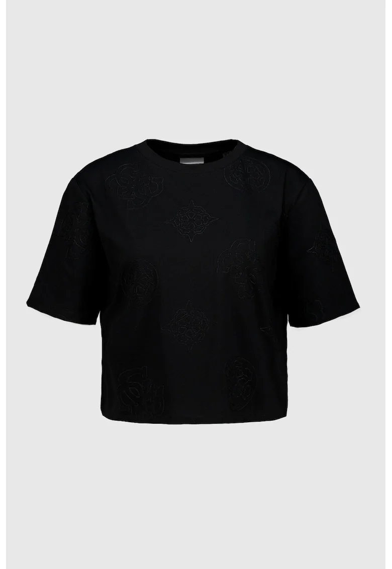 Tricou lejer cu broderie, pentru antrenament, Negru