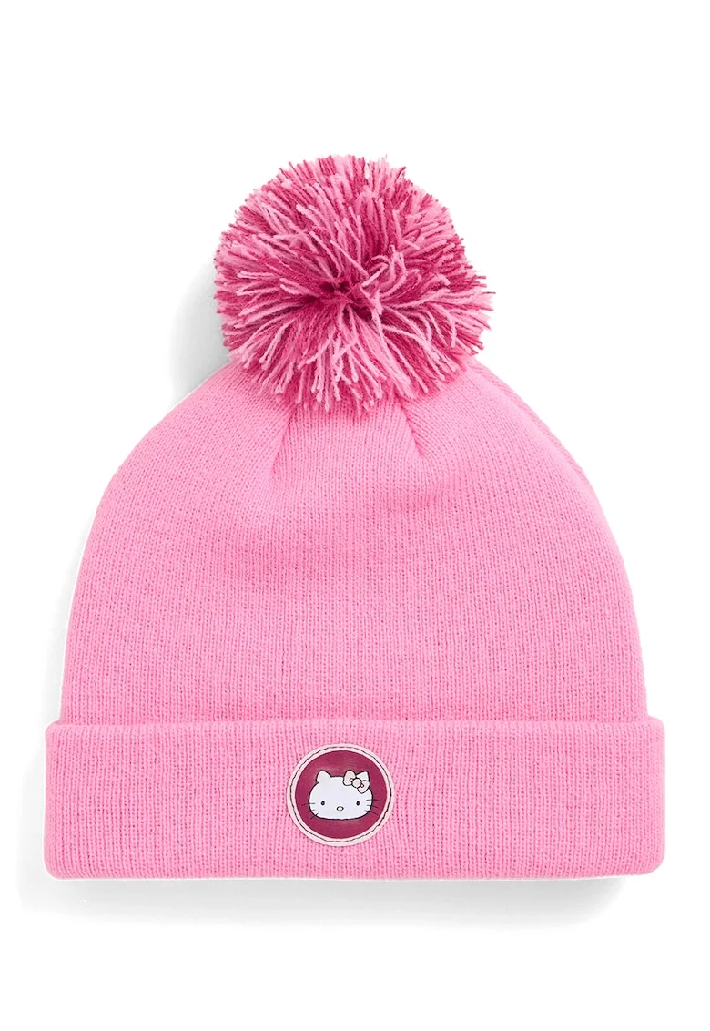 Caciula cu ciucure Hello Kitty, Roz pastel