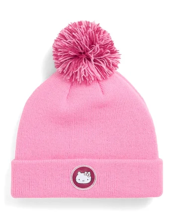 Caciula cu ciucure Hello Kitty, Roz pastel