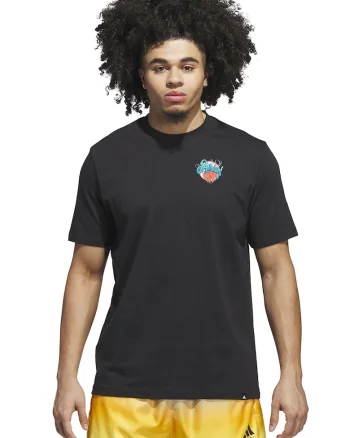 Tricou regular fit din bumbac pentru baschet, Negru