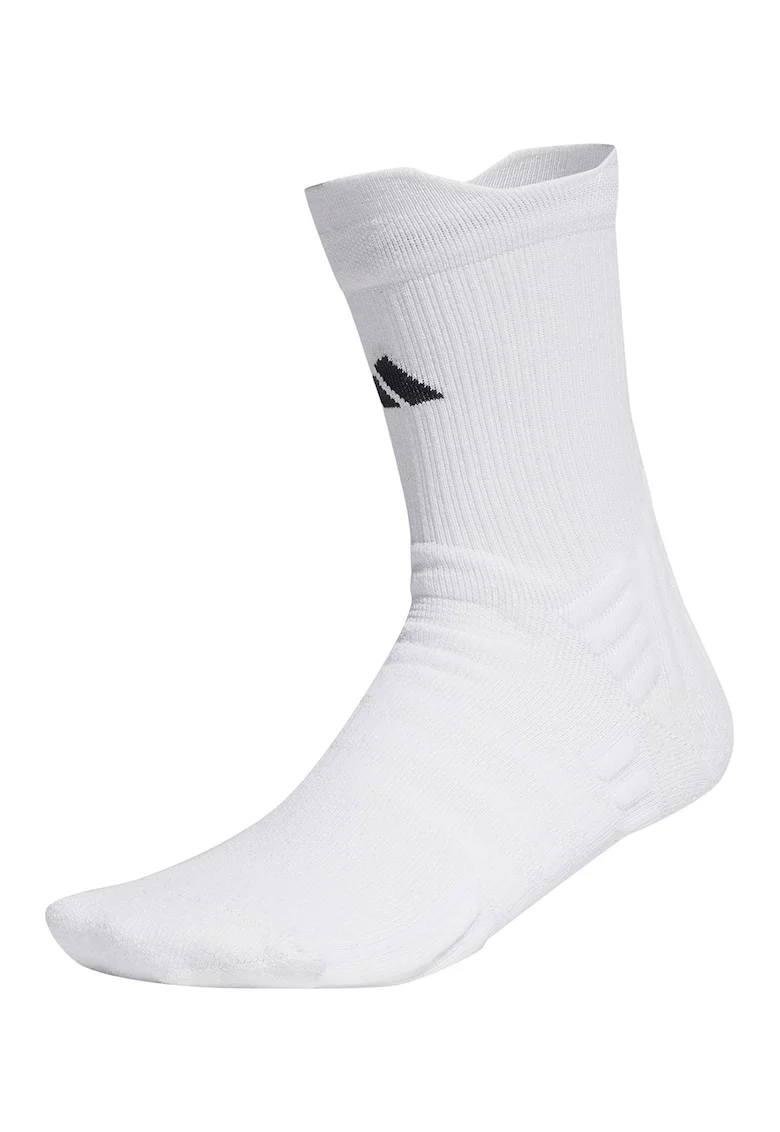 Sosete lungi unisex cu logo, pentru tenis, Alb