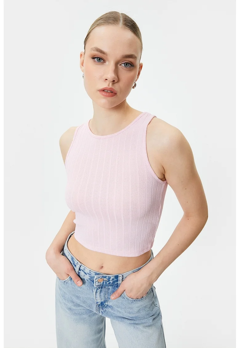 Top crop striat, Roz pal