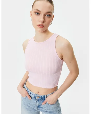 Top crop striat, Roz pal