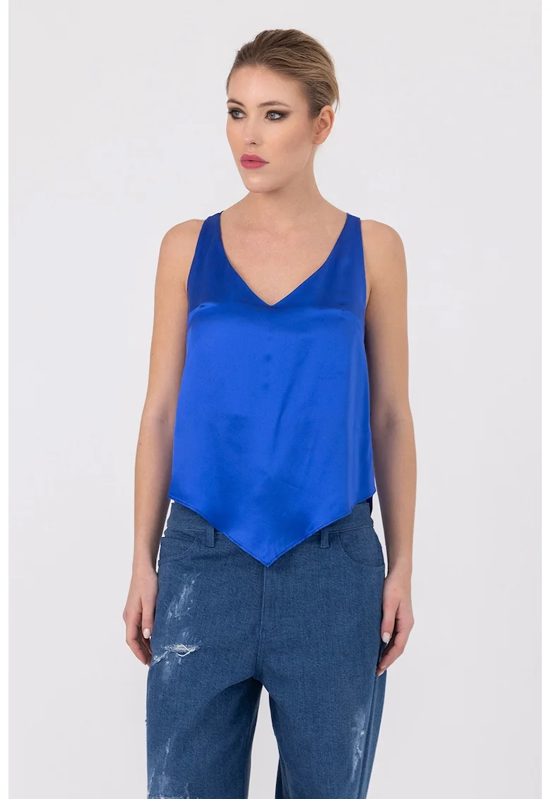 Top de matase Ilayda, Albastru royal