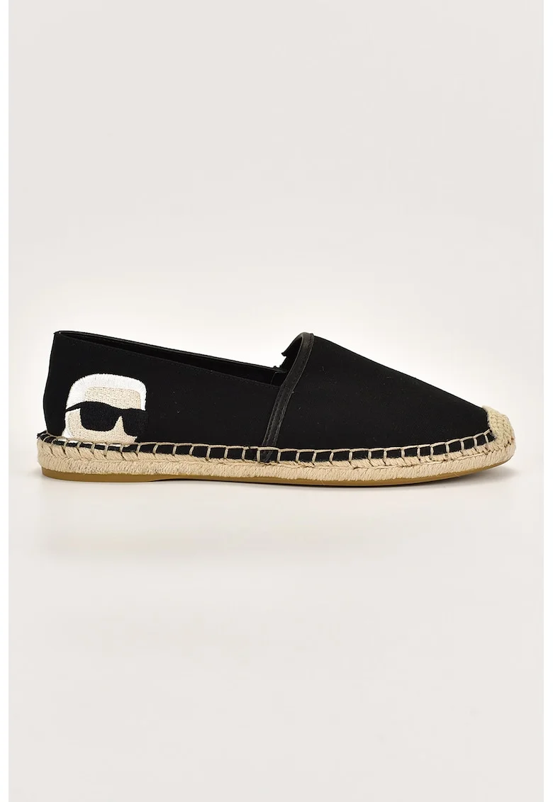 Espadrile cu monograma, Negru