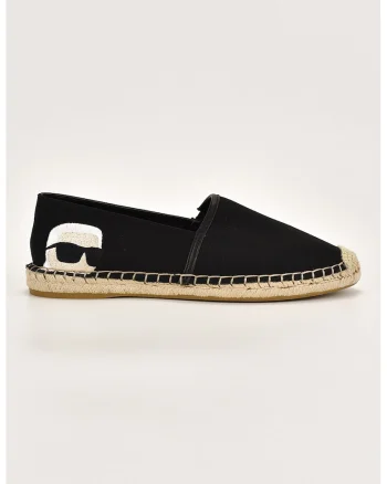 Espadrile cu monograma, Negru