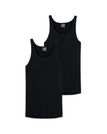 Set de topuri cu decolteu in U - 2 piese, Negru